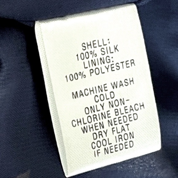 Ann Taylor LOFT Silk Mini Skirt Blue Abstract Boho Print Pockets Elastic Waist S - Picture 6 of 6